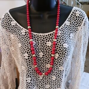 Elegant Red Beaded Necklace